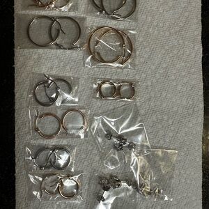 Silver and Gold Hoop Earring Set